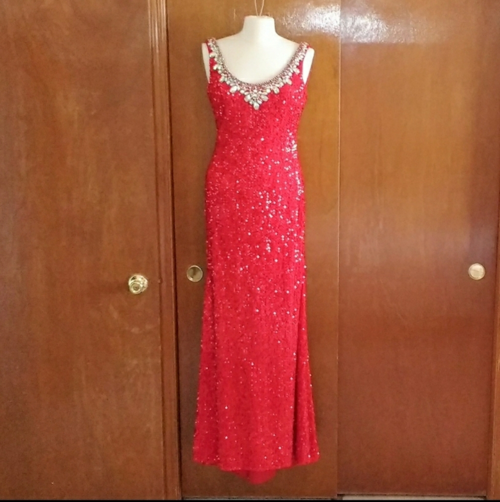 *Night Moves red sequin gown size 8